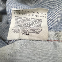 Vintage 90s Levi's 516 Jeans Mens 32x30 Blue Slim Fit Straight Leg Light Wash Denim Pants