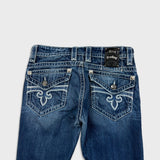Rock Revival Jeans Mens 34x32 Blue Kurt Straight Leg Medium Wash Distressed Pants