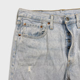 Levi's 501 S Jeans Womens 31x28 Blue Skinny Taper Leg Light Wash Distress Denim Pants