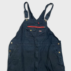 Dickies Overalls Mens Size 2XL Blue Bib Dark Wash Hammer Loop Workwear Denim