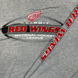 Vintage 90s Detroit Red Wings Long Sleeve Shirt Mens Medium Gray Bulletin NHL Hockey Tee
