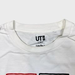 Uniqlo UT Keith Haring Art T Shirt Mens Medium White Four Panel Graphic Tee