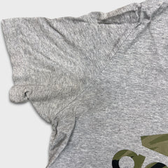 Adidas T Shirt Mens Medium Gray Essentials 3 Stripes Spell Out Short Sleeve Tee