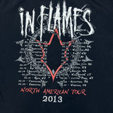 2013 In Flames North American Tour T Shirt Mens 2XL Black Metal Rock Band Tee