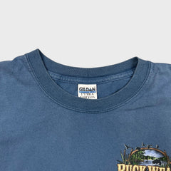 Vintage 2004 Buck Wear Outdoors T Shirt Mens XL Blue I Do Fish Graphic Tee