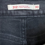 Levi's 312 Jeans Womens 32x29 Black Shaping Slim Dark Wash Stretch Denim Pants