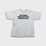 Vintage Y2K Witness Protection Program T Shirt Mens XL Gray Novelty Tee