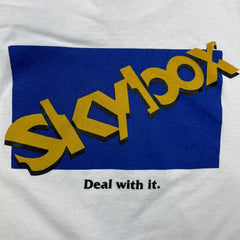 Vintage Y2K Fleer SkyBox Trading Cards T Shirt Mens XL White Double Sided Promo Tee