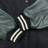 Vintage 90s EMI Music Canada Varsity Jacket Men Medium Black Wool Leather Bomber
