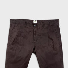 Lacoste Pants Mens 40x32 Brown Tailored Fit Twill Casual Chino Slim Trousers
