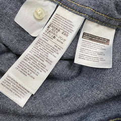 Levi's Denim Shirt Mens Large Blue Dark Wash Casual Western Jean Pearl Snap