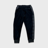 Champion Velour Pants Mens XL Black Script Taper Leg Side Tape Lounge Sweatpants