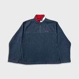 Vintage Y2K Tommy Hilfiger Fleece Mens Large Blue Flag Pullover 1/4 Zip Jacket