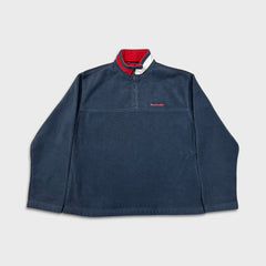 Vintage Y2K Tommy Hilfiger Fleece Mens Large Blue Flag Pullover 1/4 Zip Jacket