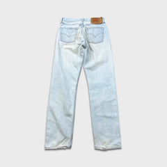 Vintage 90s Levis 501 Jeans Womens 29x31 Original Straight Light Wash Distressed Denim Pants