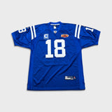 Vintage 2009 Reebok Peyton Manning Colts Jersey Mens 3XL Blue NFL Super Bowl Captain Patch