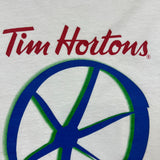 Vintage Y2K Tim Hortons T Shirt Mens Large White Family Bicycle Ride For Charity Tee