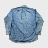 Vintage 90s Polo Ralph Lauren Denim Shirt Mens Large Blue Blake Casual Button Up