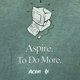 Vintage 90s Acer Aspire PC T Shirt Mens Large Green Oneita Single Stitch Promo Tee