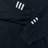Adidas Essentials Hoodie Mens XL Black Stripe Lightweight Hooded Sweater