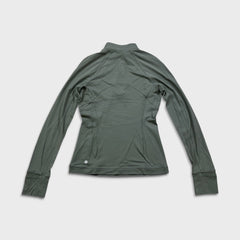 Lululemon It’s Rulu Run Cropped Half Zip Womens Size 6 Green Thumbholes Jacket