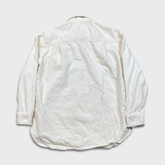 Calvin Klein Jeans Denim Shirt Mens Large White Casual Western Button Up