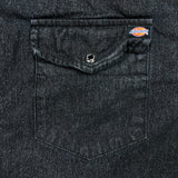 Dickies Denim Shirt Mens 2XL Black Dark Wash Casual Western Button Up