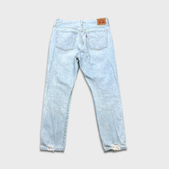 Levi's 501 S Jeans Womens 31x28 Blue Skinny Taper Leg Light Wash Distress Denim Pants