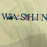 Vintage Y2K Washington DC USA T Shirt Mens XL Yellow Spell Out Logo City Tee