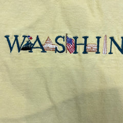Vintage Y2K Washington DC USA T Shirt Mens XL Yellow Spell Out Logo City Tee