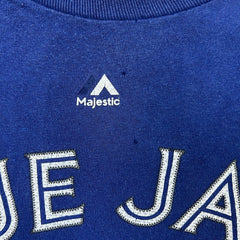 Vintage Majestic Toronto Blue Jays T Shirt Mens Large Blue Josh Donaldson MLB Baseball Tee