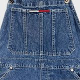 Vintage 90s Tommy Hilfiger Overalls Mens Large Blue Medium Wash Hammer Loop Workwear