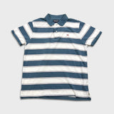 Vintage 90s Polo Ralph Lauren Company Shirt Mens Large White Flag Striped Short Sleeve