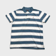 Vintage 90s Polo Ralph Lauren Company Shirt Mens Large White Flag Striped Short Sleeve