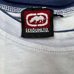 Vintage 90s Ecko Unltd T Shirt Mens Small White Complex Rhino Distressed Tee