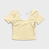 Lululemon Align T-Shirt Cropped Top Womens Size 6 Yellow Athletic Activewear Tee