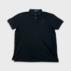 Polo Ralph Lauren Shirt Mens 2XL Black Pony Slim Fit Casual Preppy Short Sleeve
