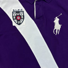 Polo Ralph Lauren Shirt Mens XL Purple RLPC Crest Big Pony Striped Short Sleeve