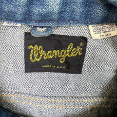 Vintage 80s Wrangler Denim Jacket Mens Small Winston Rodeo Awards USA Trucker