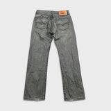 Levi's 501 Jeans Mens 34x32 Gray Original Fit Straight Faded Stone Washed Denim Pants
