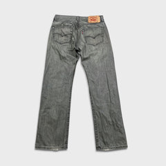 Levi's 501 Jeans Mens 34x32 Gray Original Fit Straight Faded Stone Washed Denim Pants