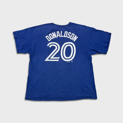 Vintage Majestic Toronto Blue Jays T Shirt Mens Large Blue Josh Donaldson MLB Baseball Tee