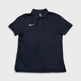 Nike Sportswear Polo Shirt Mens Large Black Pique Cotton Golf Short Sleeve