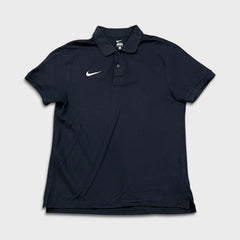 Nike Sportswear Polo Shirt Mens Large Black Pique Cotton Golf Short Sleeve
