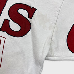 Vintage 90s Budweiser Hoodie Mens Medium White King of Beer Hooded Sweater