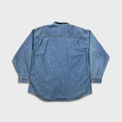 Vintage 90s Levi's Denim Shirt Mens XL Blue Orange Tab Western Button Up