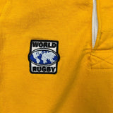 Vintage 90s Barbarian Rugby Shirt Mens Medium Yellow Australia Collared Long Sleeve