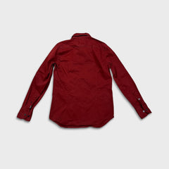 G-Star Raw Powel Slim Shirt Mens Medium Red Preppy Long Sleeve Button Up