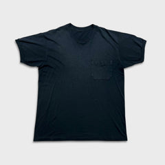 Vintage 90s Blank Pocket T Shirt Mens XL Black Single Stitch Faded Distressed Tee