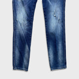 Diesel Jeans Mens 34x32 Blue Tepphar Slim Tapered Fit Medium Wash Distress Denim Pants